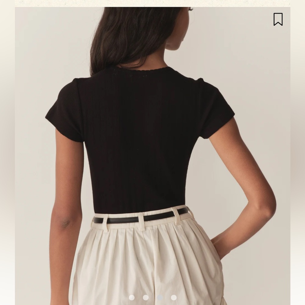 DÔEN VIVI TEE IN BLACK QUELLE JOLIE POINTELLE - Picture 4 of 10
